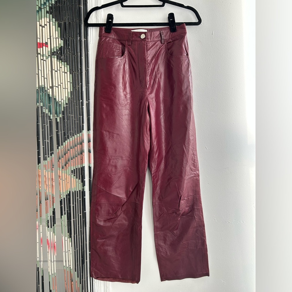 Burgundy Leather Pants